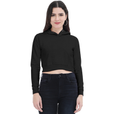 Basic Classic Cropped Hoodie Black Front