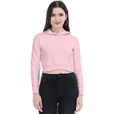 Basic Classic Cropped Hoodie Light Pink Front