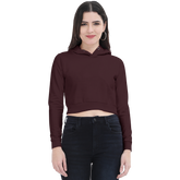 Basic Classic Cropped Hoodie Maroon Front