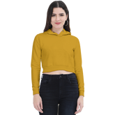 Basic Classic Cropped Hoodie Mustard Yellow Front