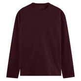 Basic Common Long Sleeve Tee Maroon Front