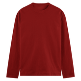 Basic Common Long Sleeve Tee Red Front