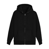 Basic Full Zip Hoodie Black Front