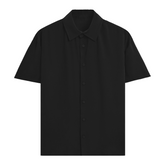 Basic Oversized Short Sleeve Shirt Black Front