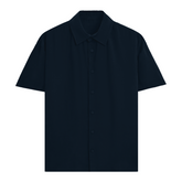 Basic Oversized Short Sleeve Shirt Navy Front