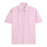 Basic Oversized Short Sleeve Shirt Pink Front