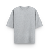 Basic Oversized Tee Grey Melange Front