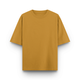 Basic Oversized Tee Mustard Yellow Front