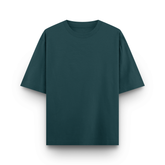 Basic Oversized Tee Petrol Blue Front
