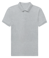 Basic Regular Polo Tee Grey Melange Front