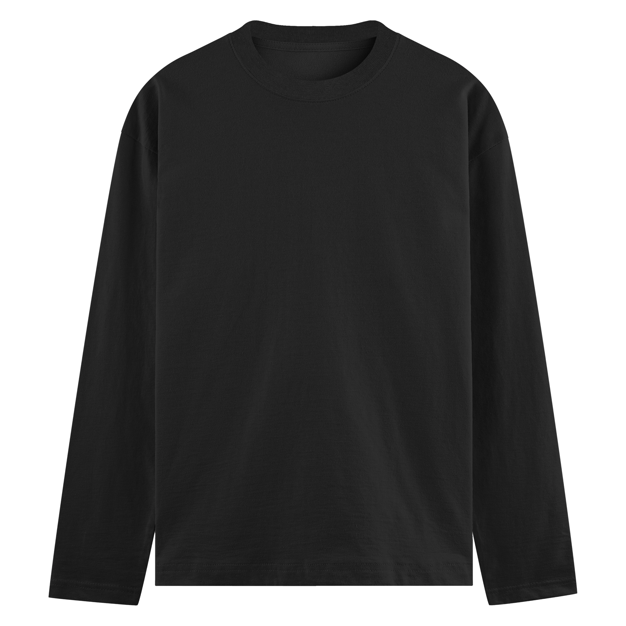 Basic Common Long Sleeve Tee Black Front