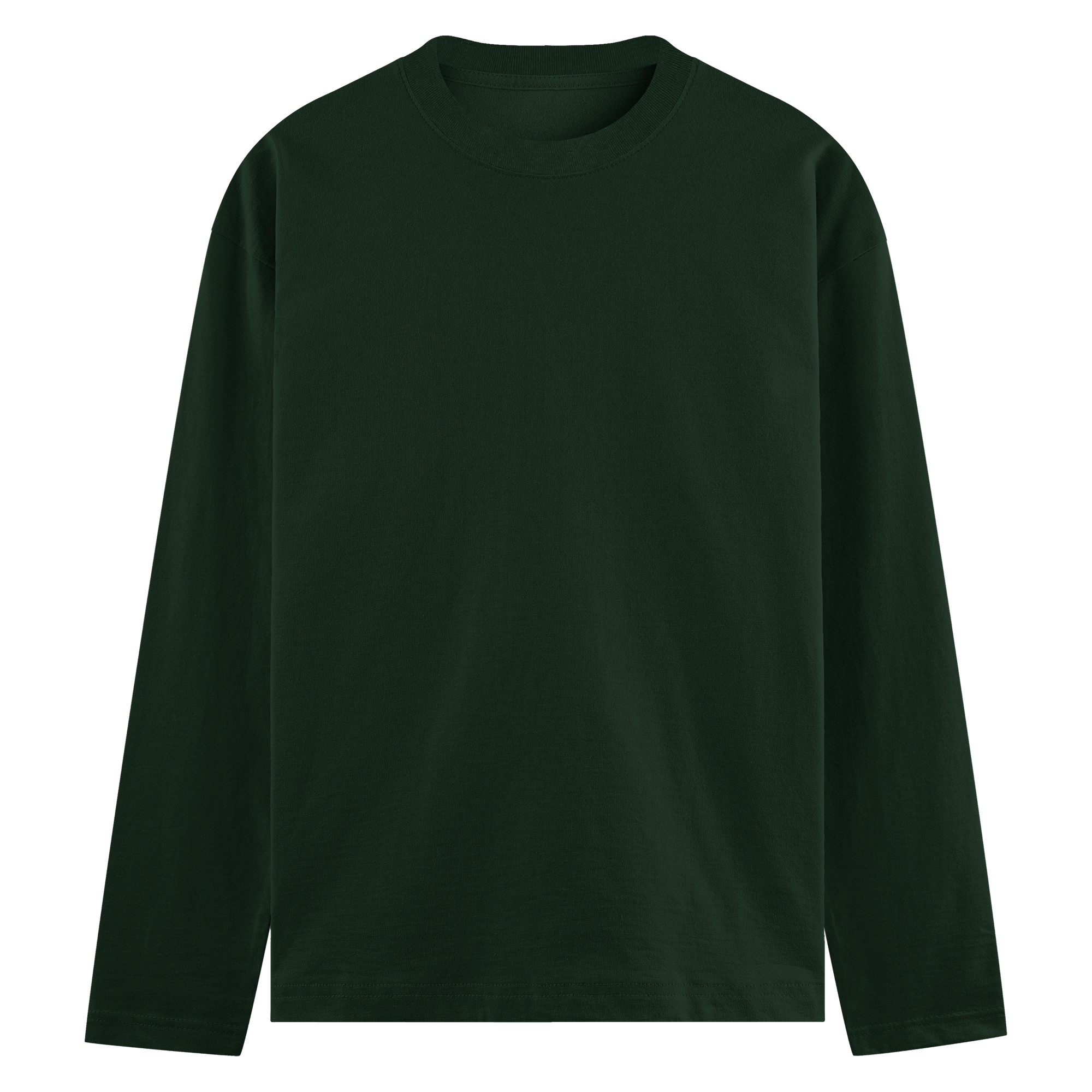 Basic Common Long Sleeve Tee Green Front