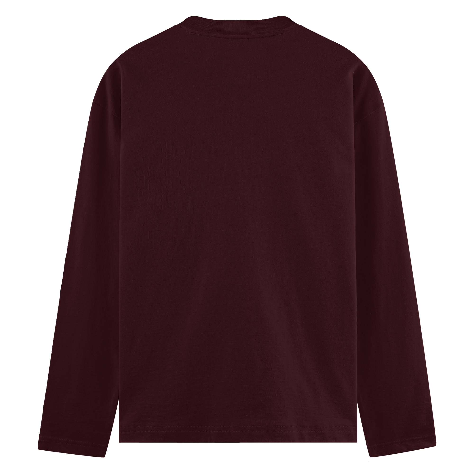 Basic Common Long Sleeve Tee Maroon Back