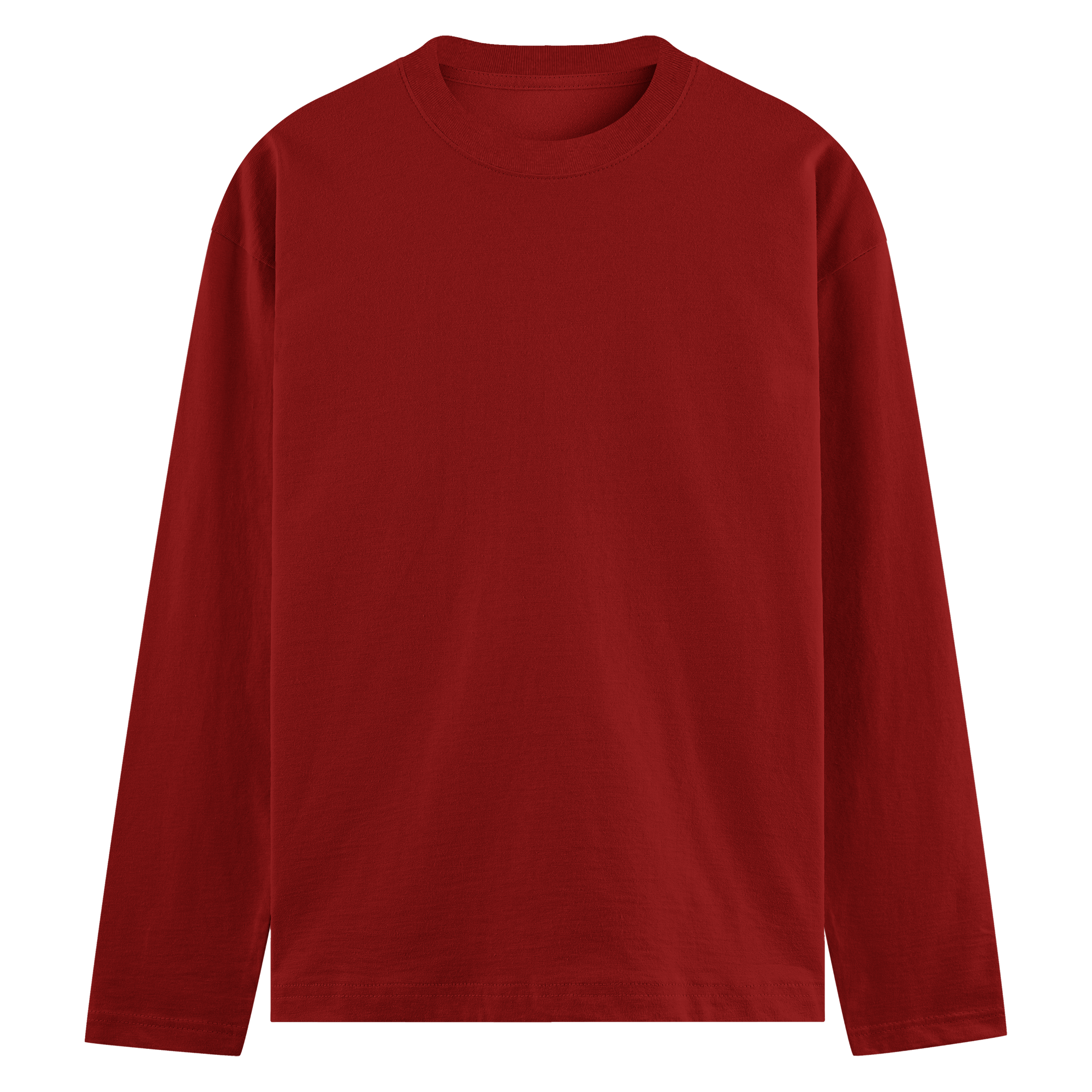 Basic Common Long Sleeve Tee Red Front