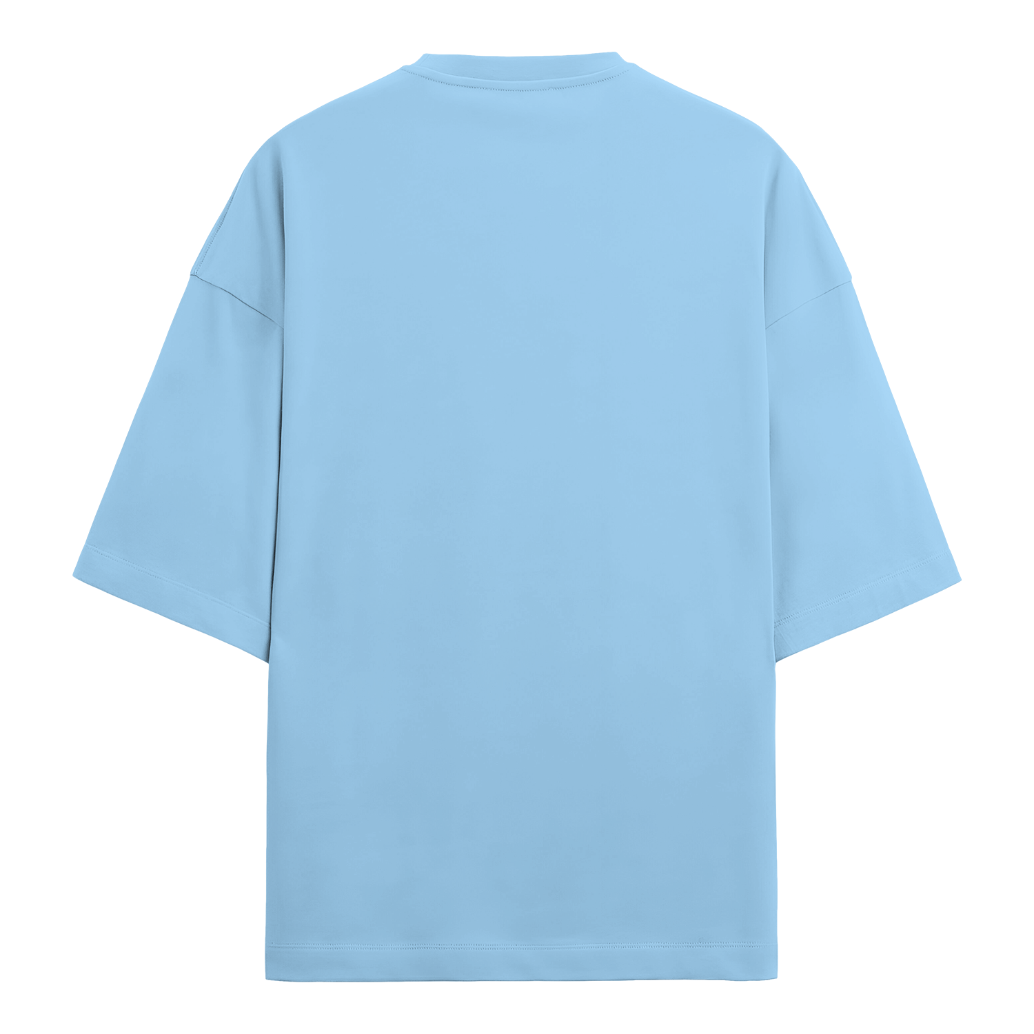 Basic Essential Chopped Oversized Tee Baby Blue Back1
