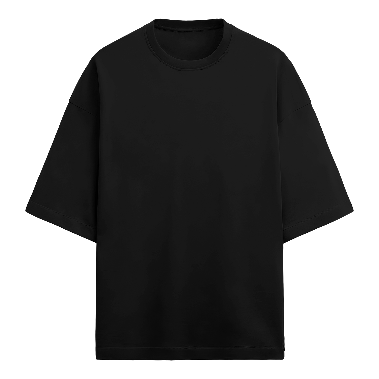 Basic Essential Chopped Oversized Tee Black Front