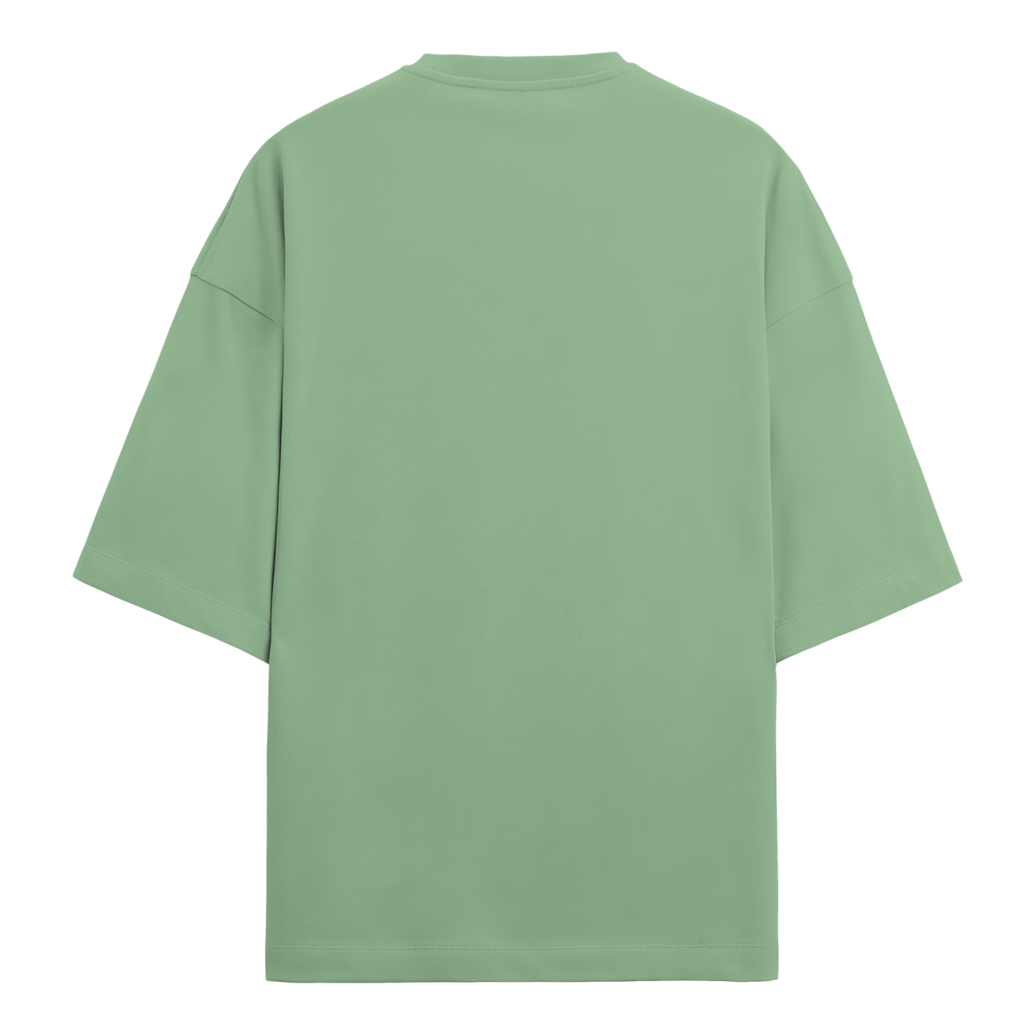 Basic Essential Chopped Oversized Tee Jade Back