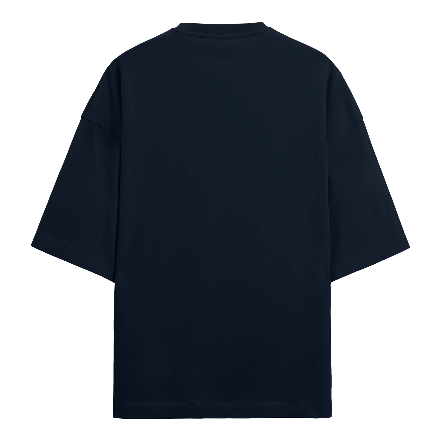 Basic Essential Chopped Oversized Tee Navy Back
