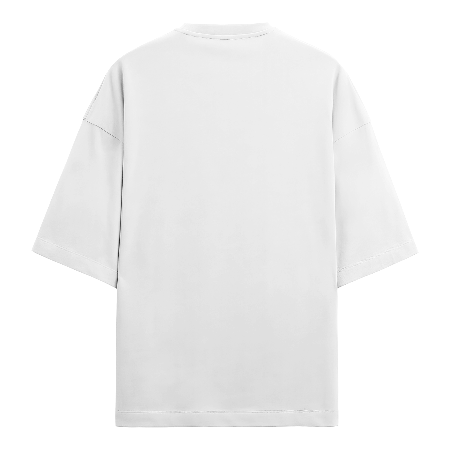 Basic Essential Chopped Oversized Tee White Back