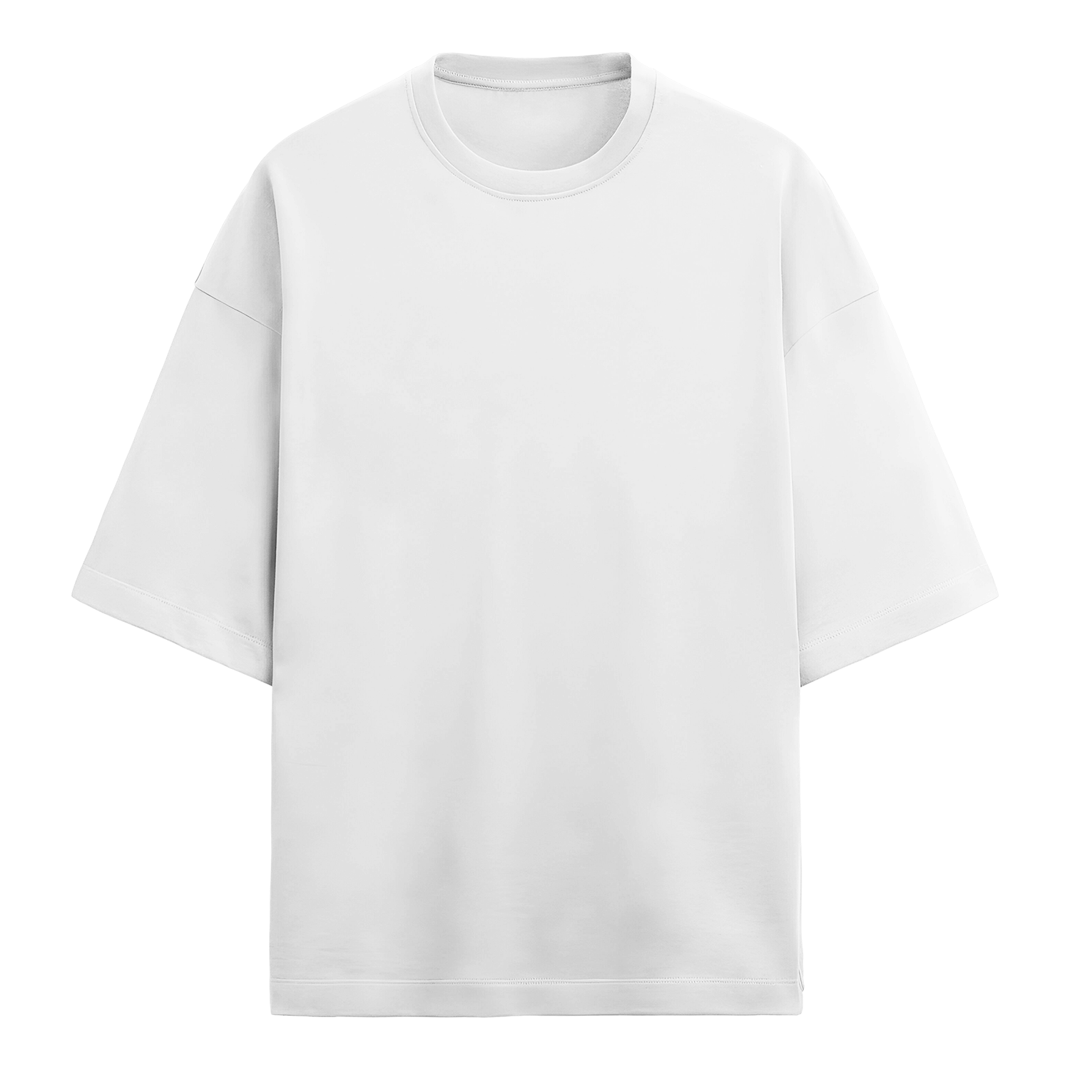 Basic Essential Chopped Oversized Tee White Front