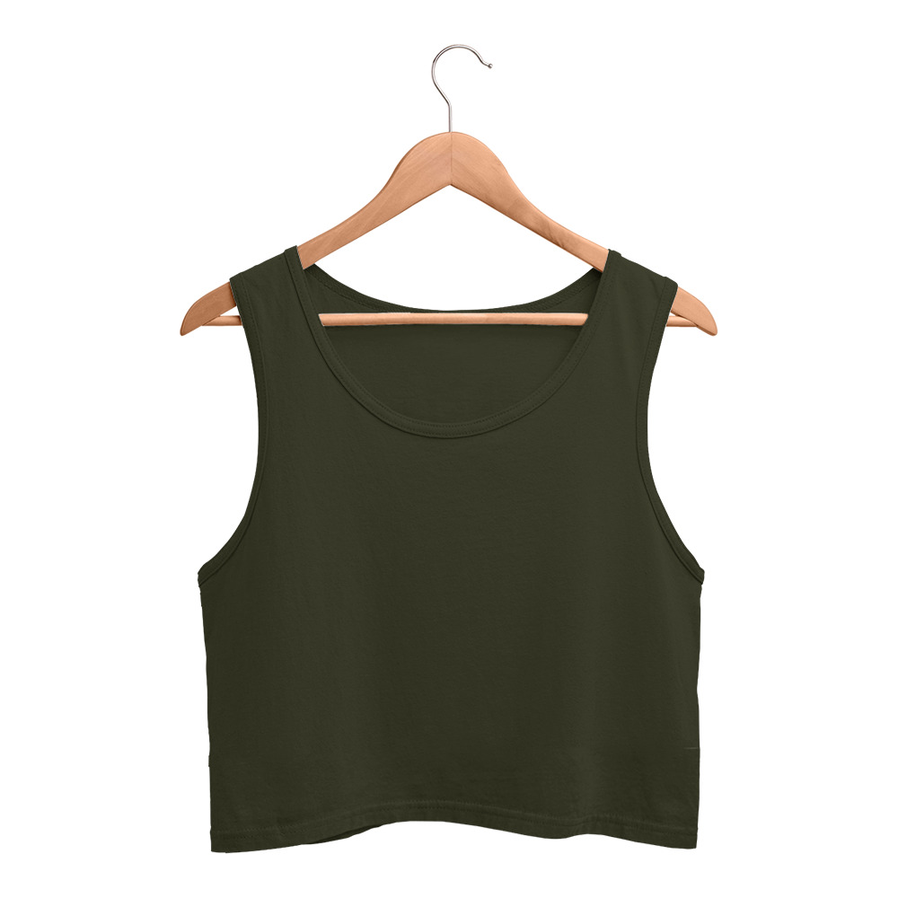 Basic Essential Singlet Olive Green Front