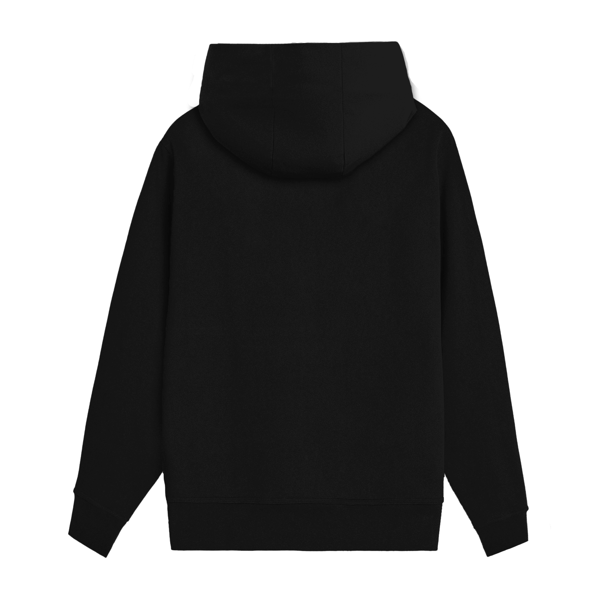 Basic Full Zip Hoodie Black Back