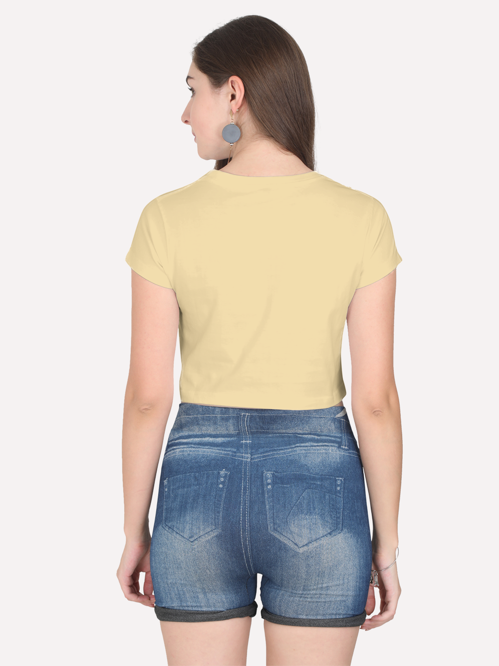 Basic Lizzie Tee Beige Back