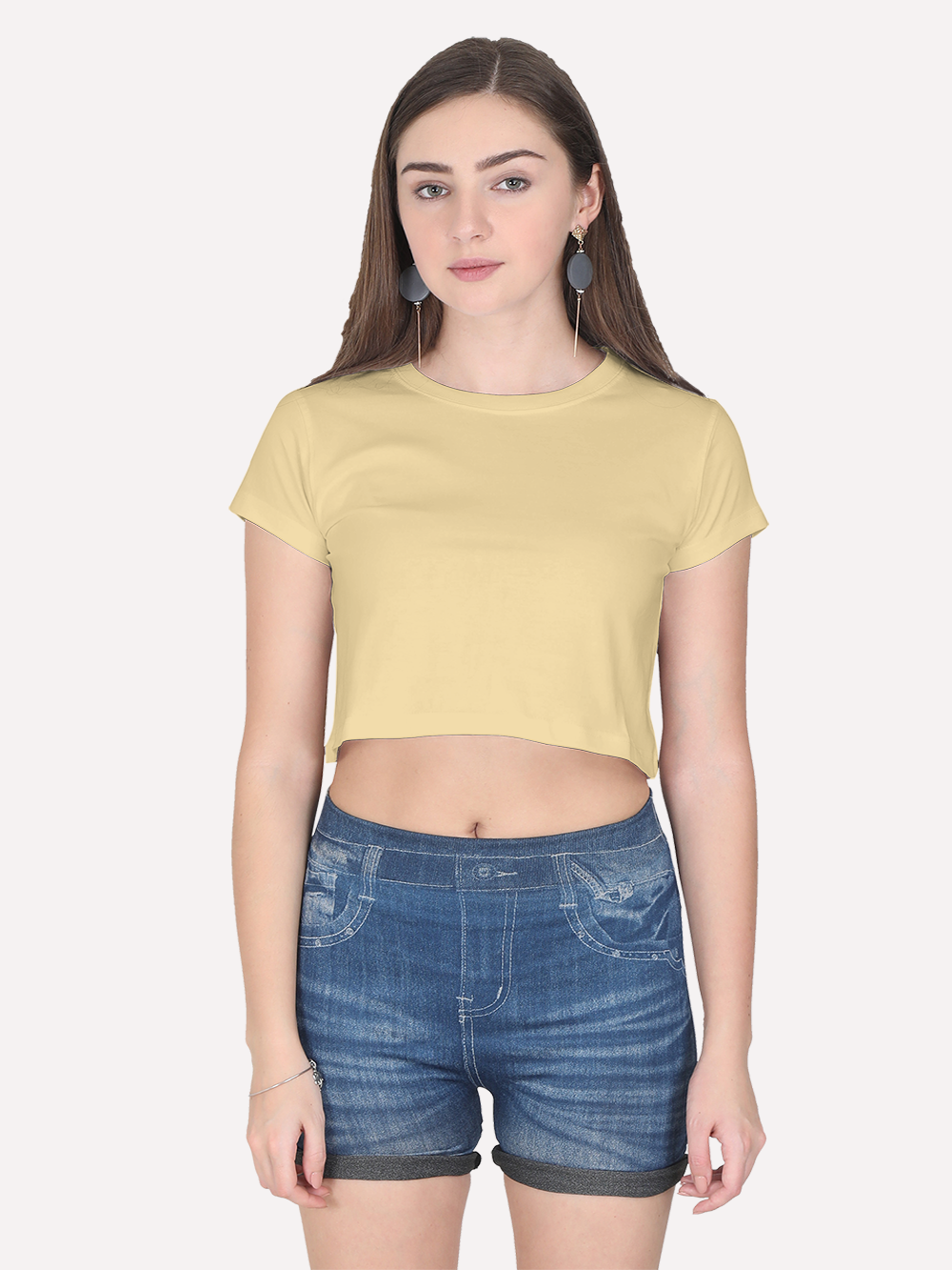 Basic Lizzie Tee Beige Front