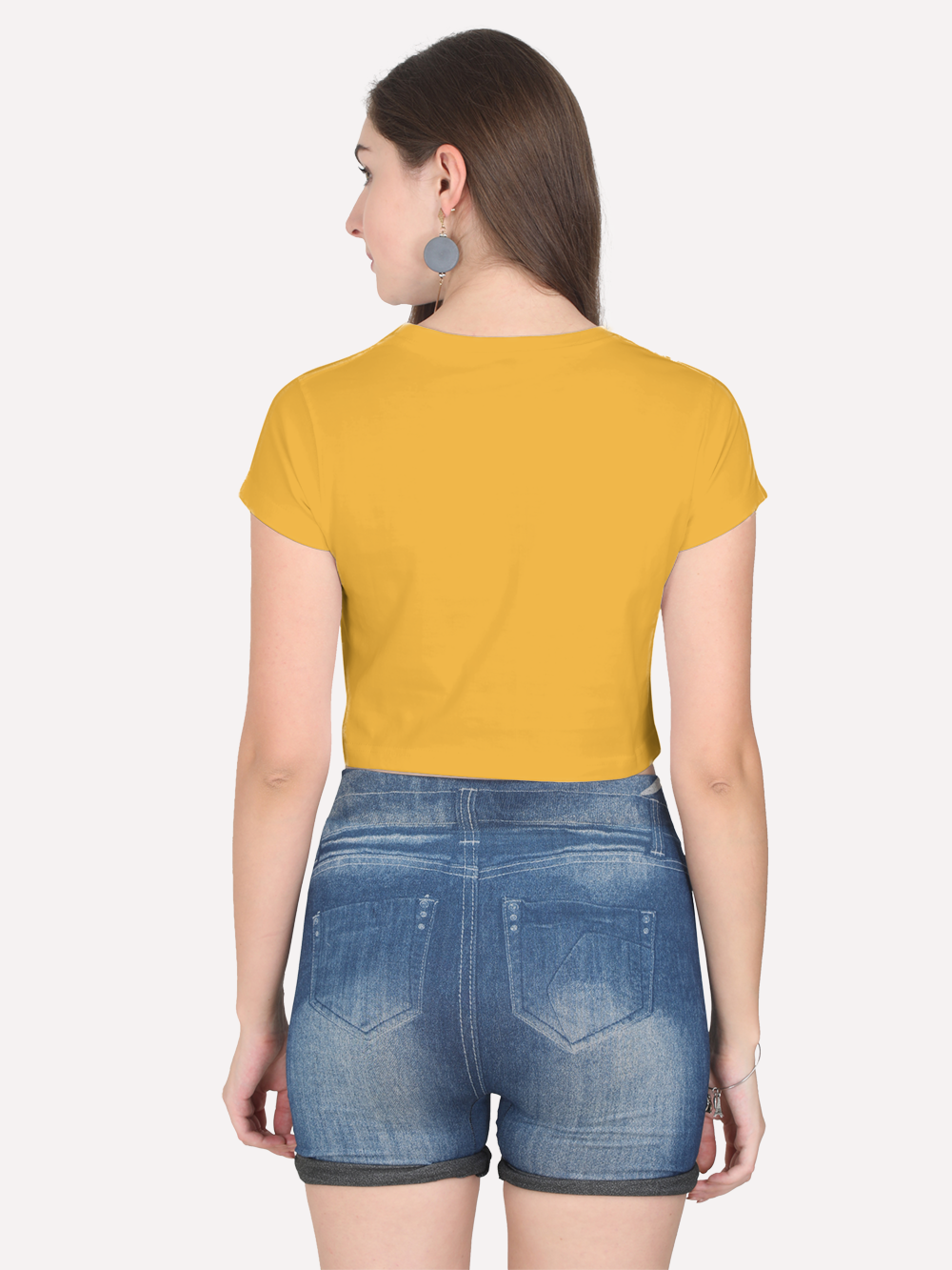 Basic Lizzie Tee Golden Yellow Back