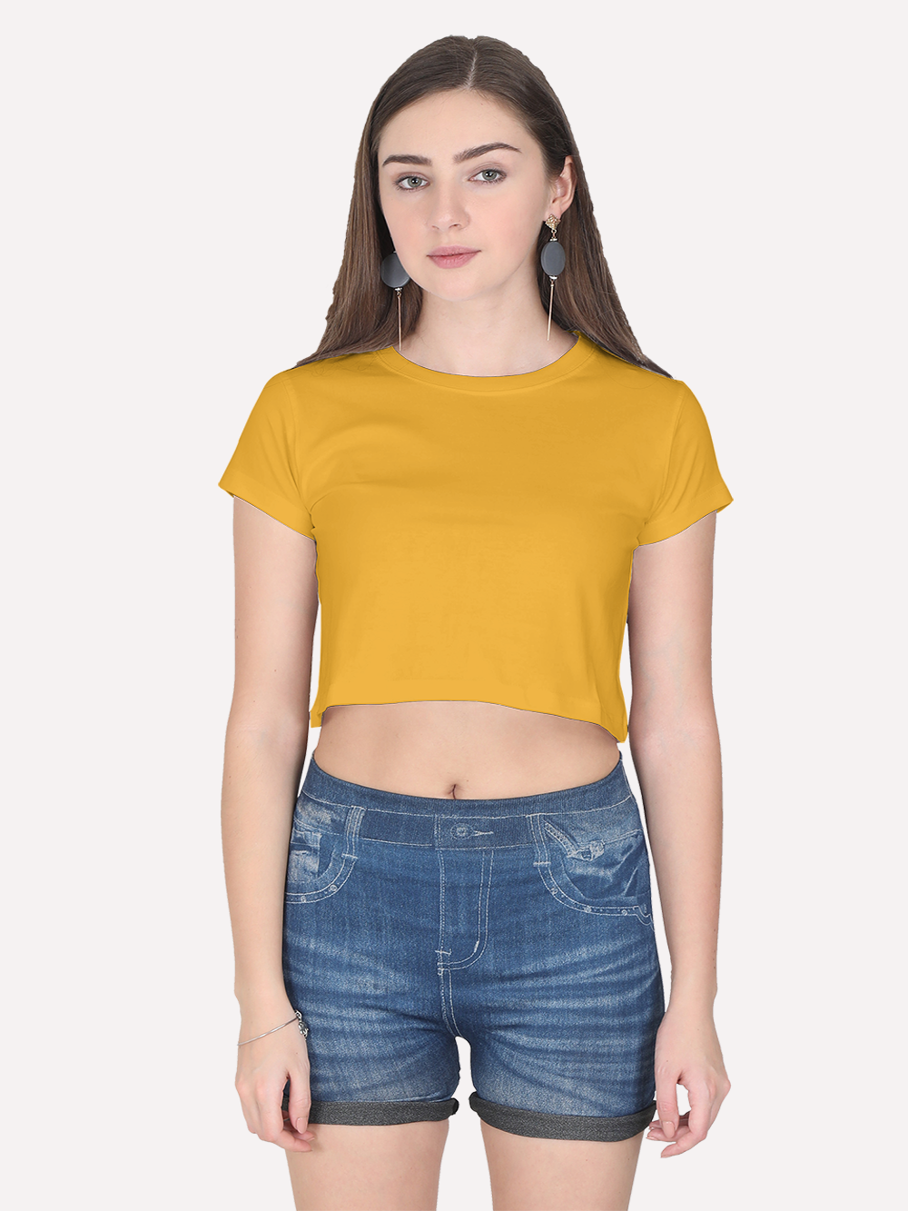 Basic Lizzie Tee Golden Yellow Front