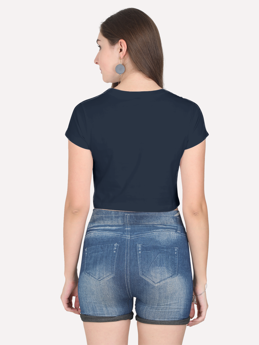 Basic Lizzie Tee Navy Back
