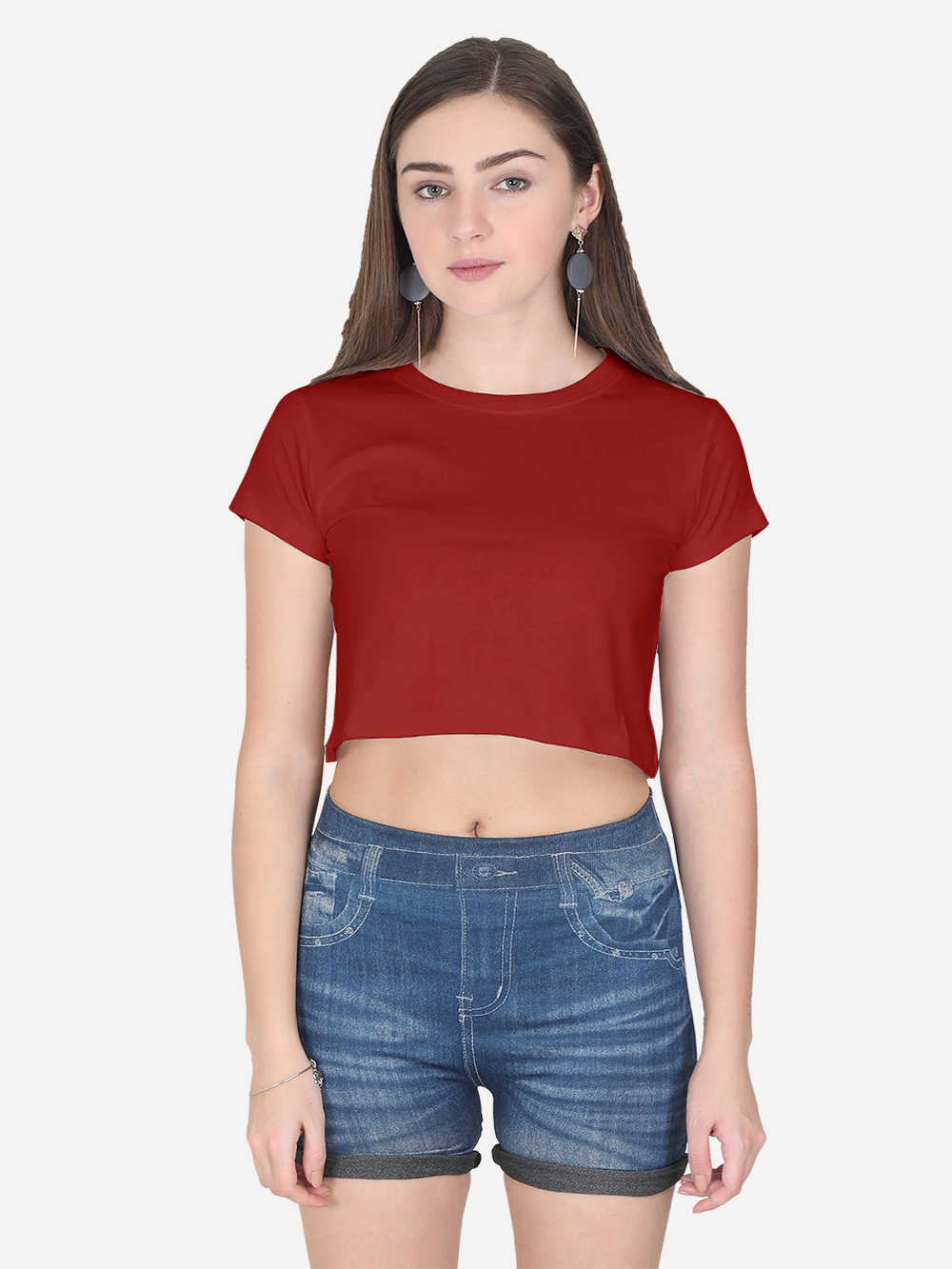 Basic Lizzie Tee Red Front