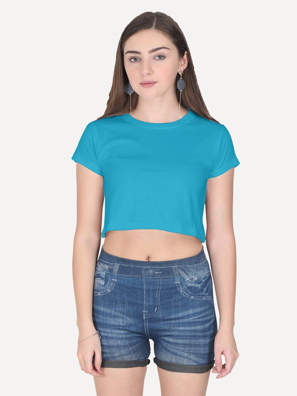 Basic Lizzie Tee Sky Blue Front