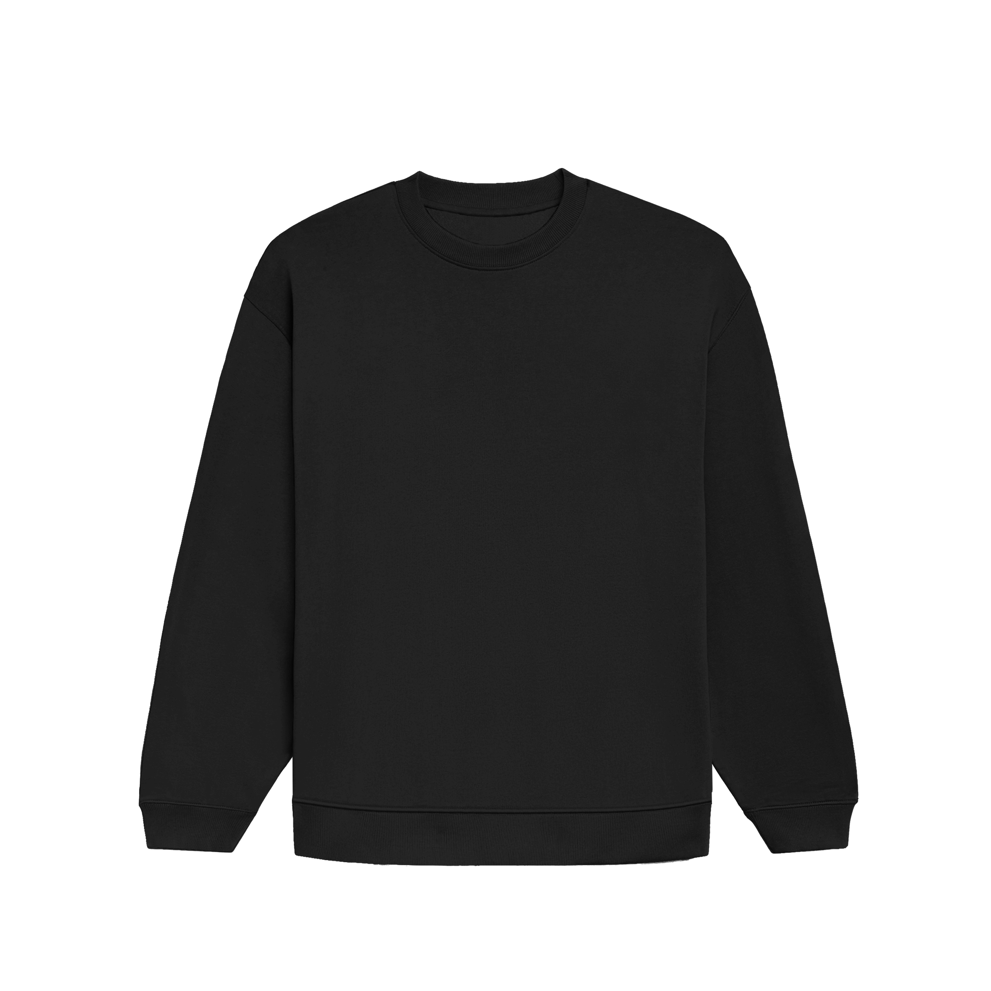Basic Oversized Crew Black Front
