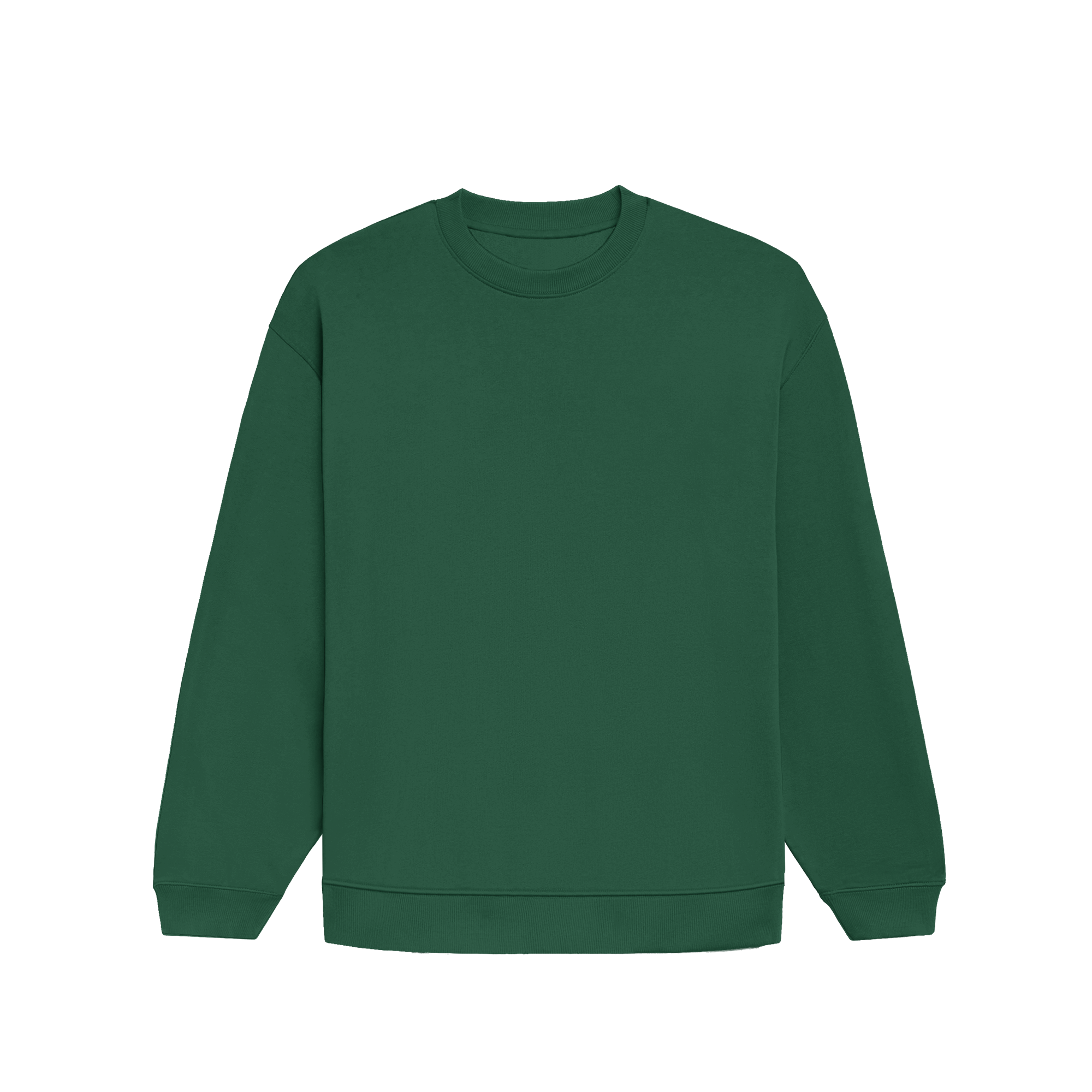Basic Oversized Crew Green Front