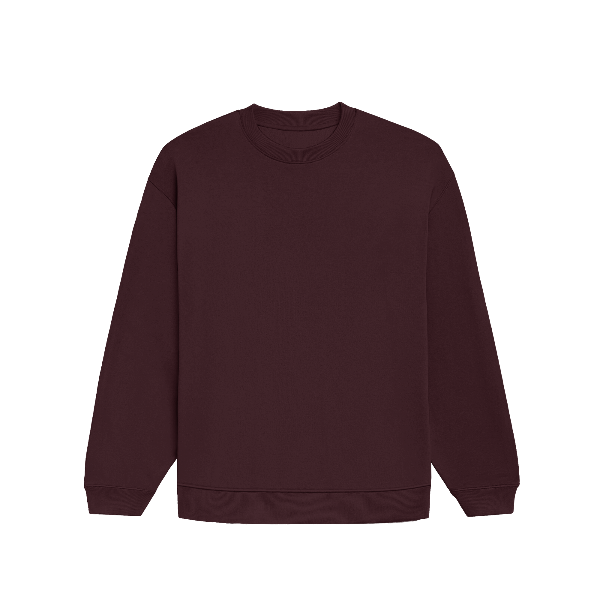 Basic Oversized Crew Maroon Front