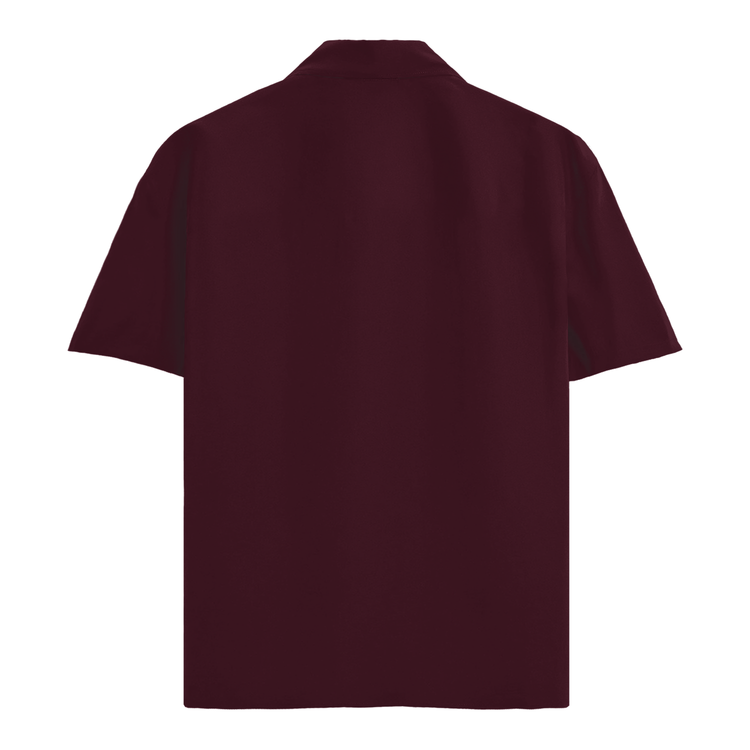 Basic Oversized Short Sleeve Shirt Maroon Back