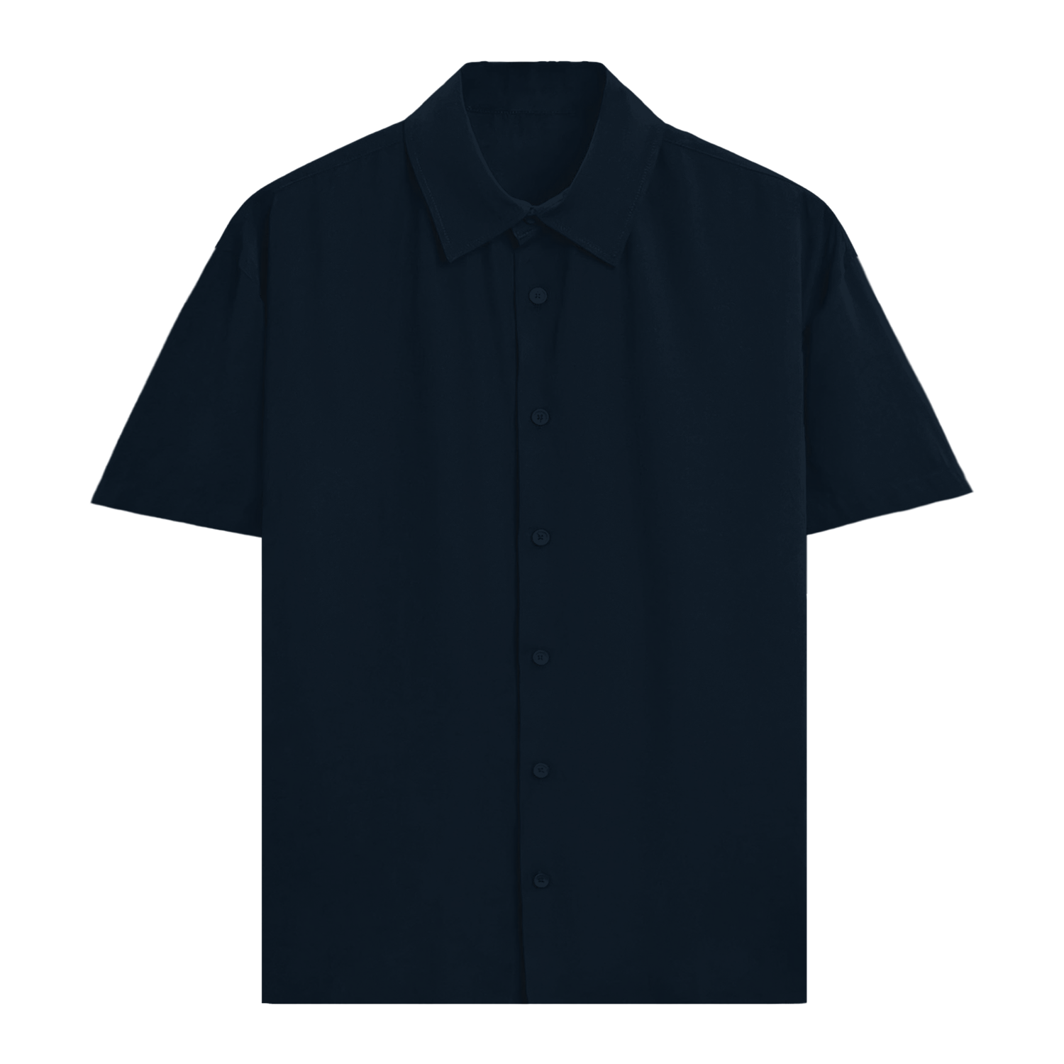 Basic Oversized Short Sleeve Shirt Navy Front