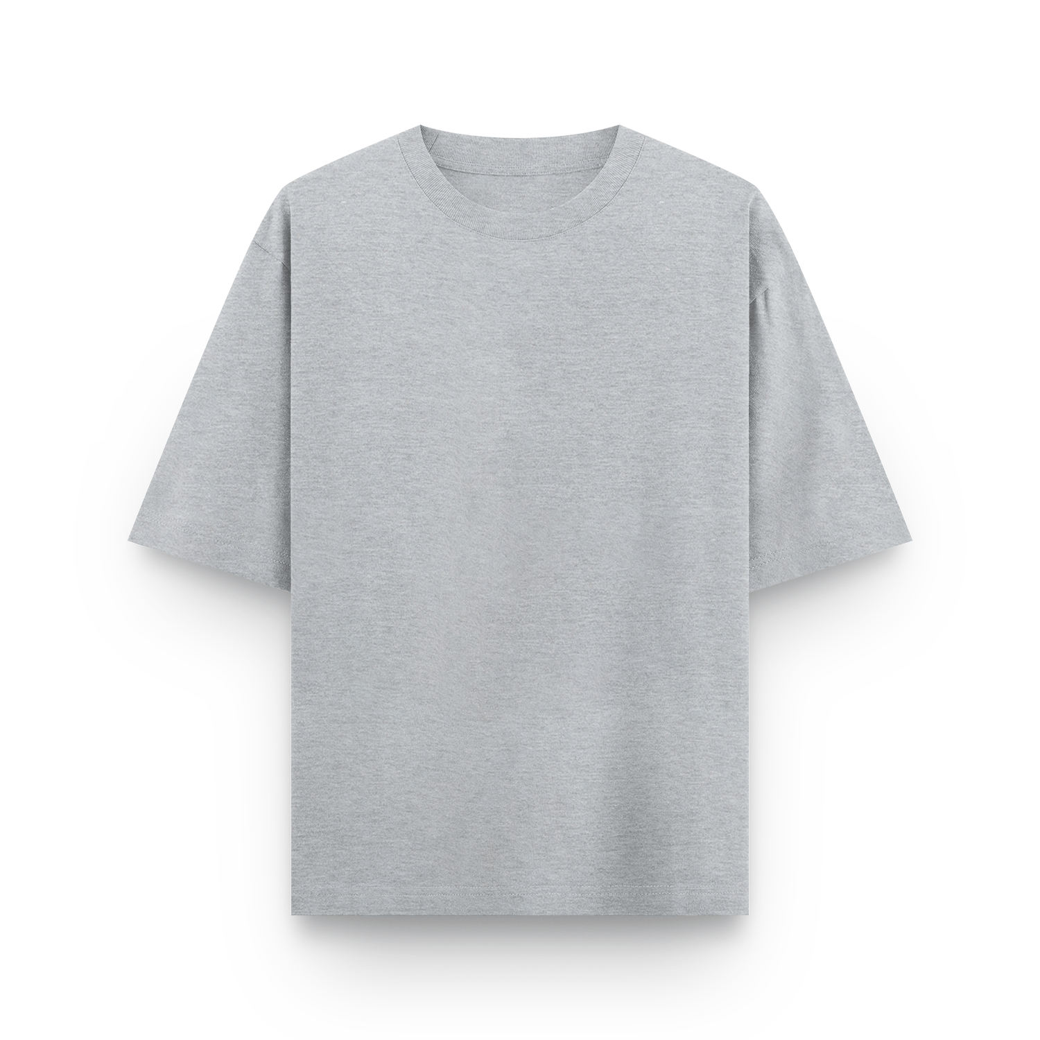 Basic Oversized Tee Grey Melange Front