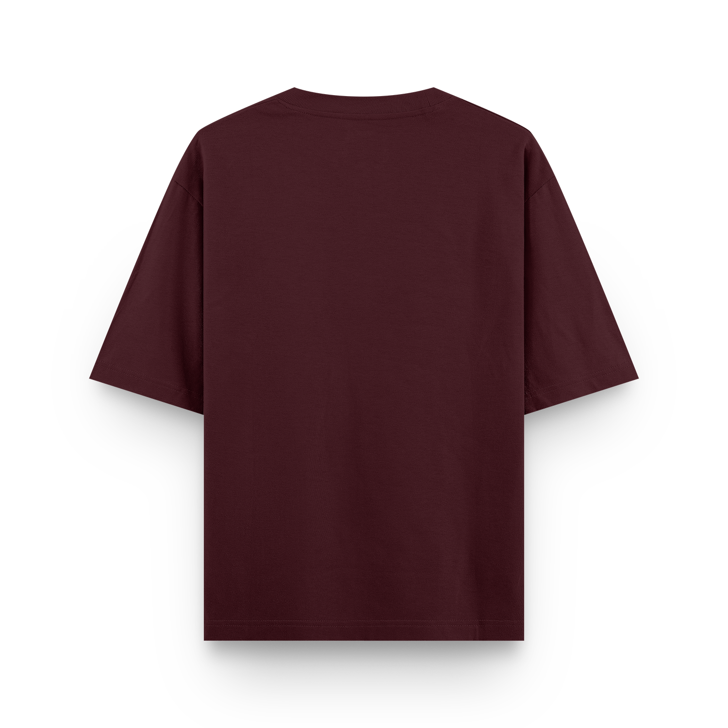 Basic Oversized Tee Maroon Back