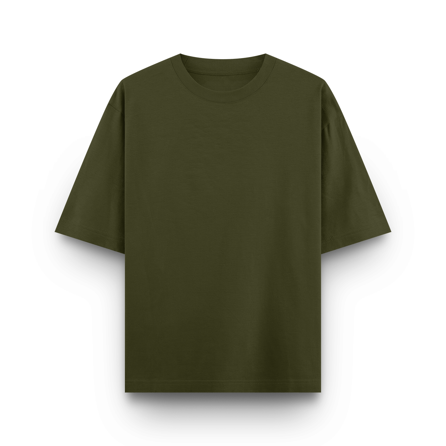 Basic Oversized Tee Olive Green Front