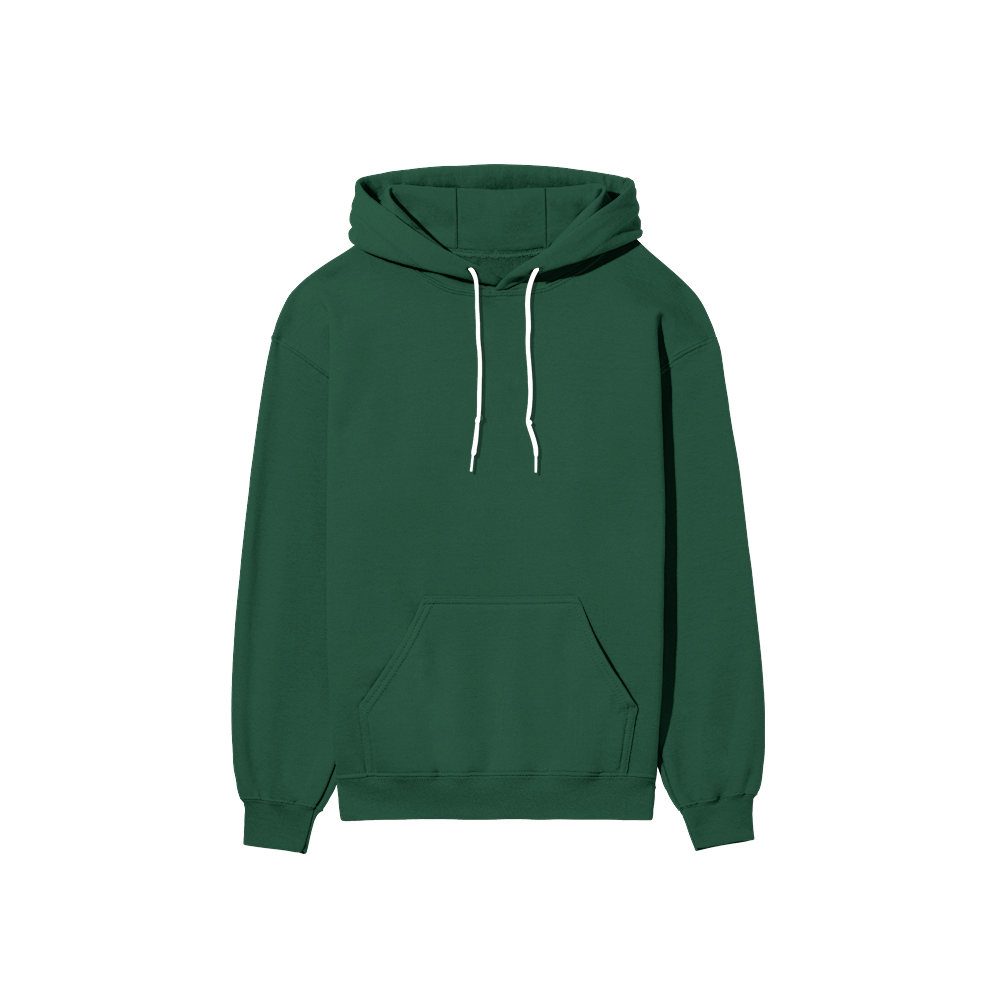 Basic Regular Hoodie Green Front
