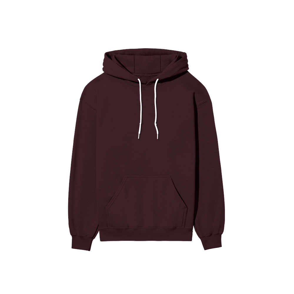 Basic Regular Hoodie Maroon Front