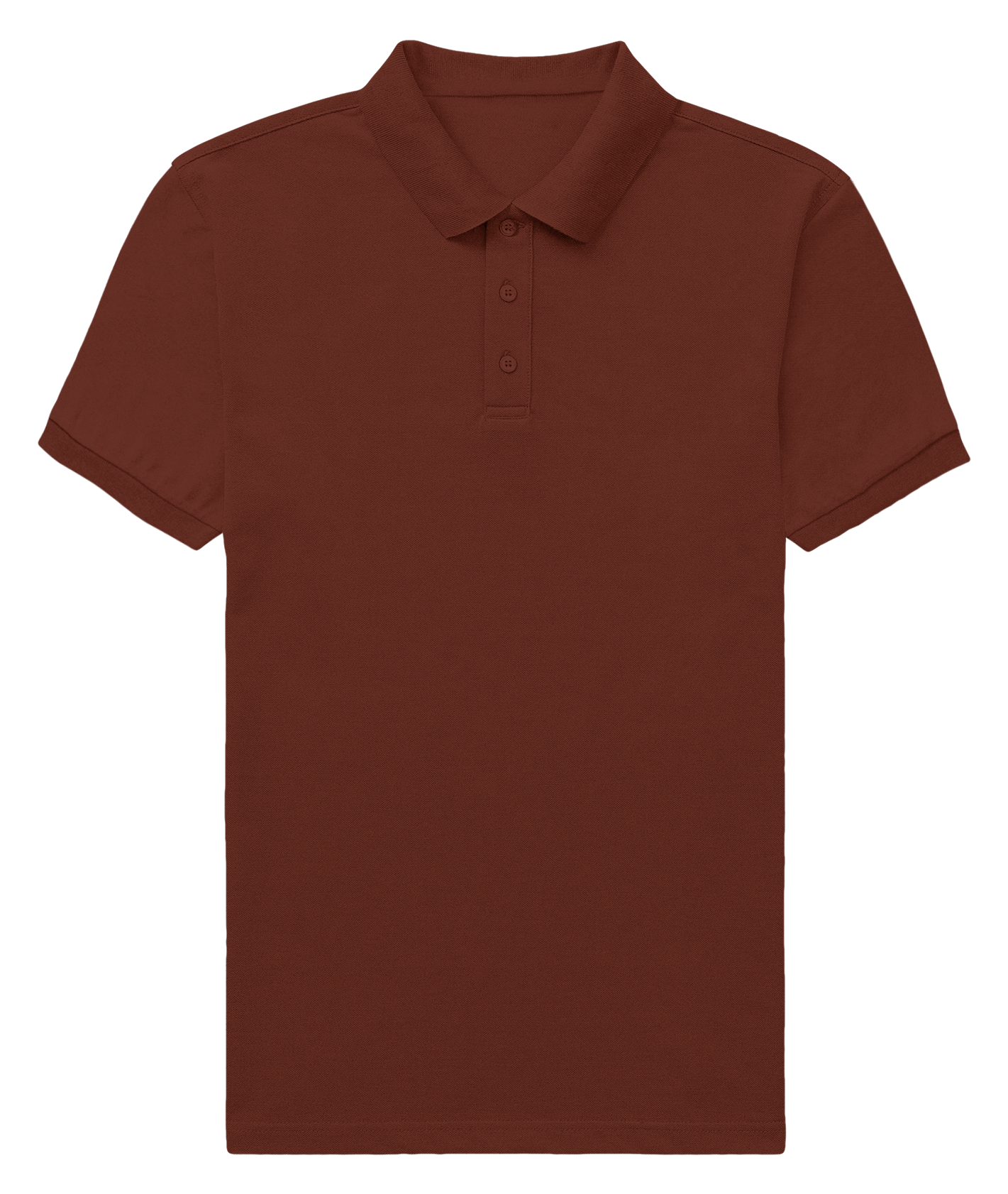 Basic Regular Polo Tee Brick Red Front
