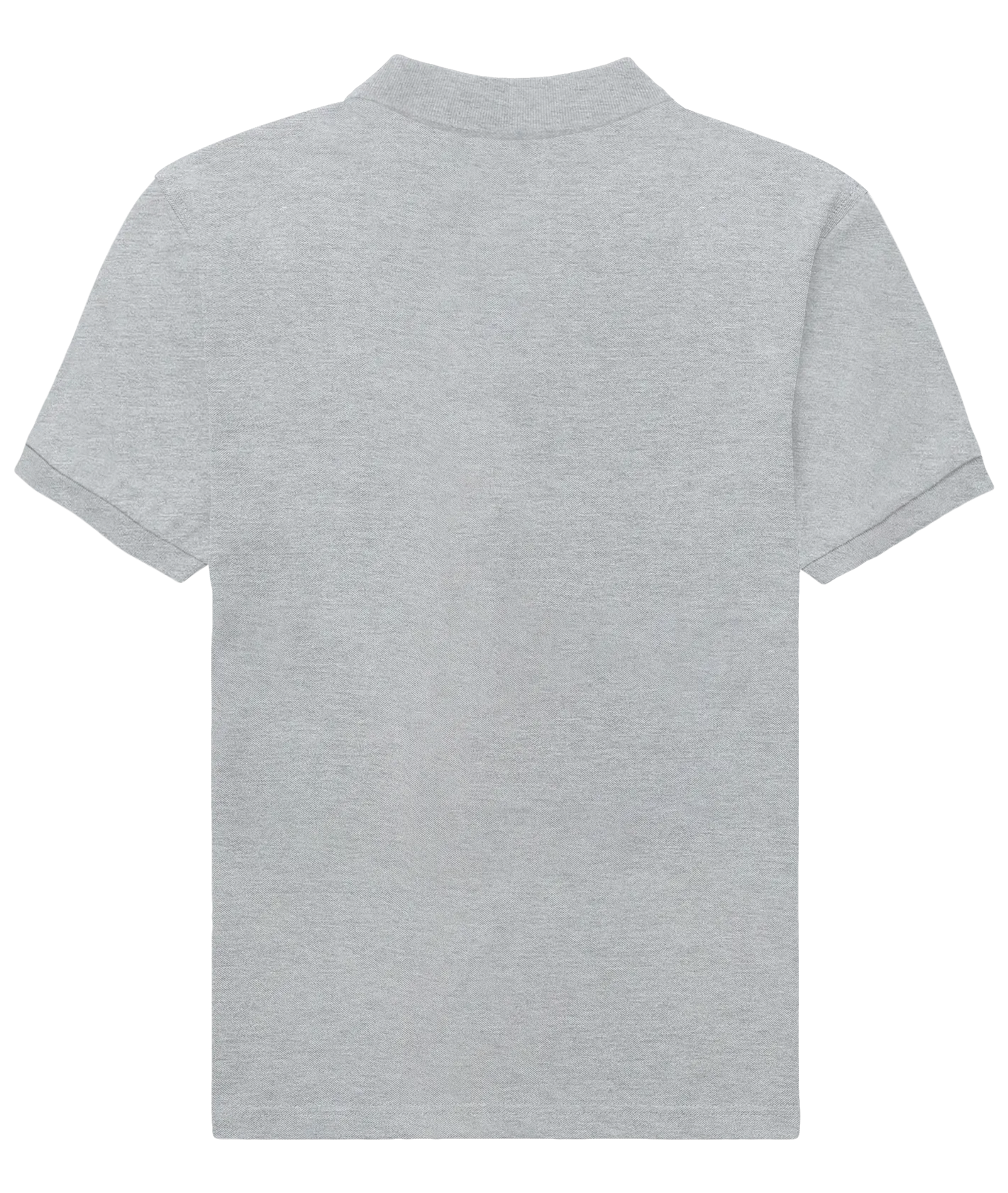 Basic Regular Polo Tee Grey Melange Back