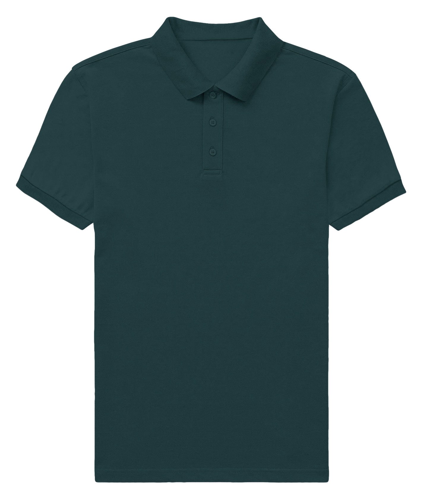Basic Regular Polo Tee Petrol Blue Front